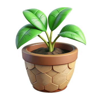 extraordinary classic Plant Growing in Pot Nurturing Concept Green Leaves Cutout premium png