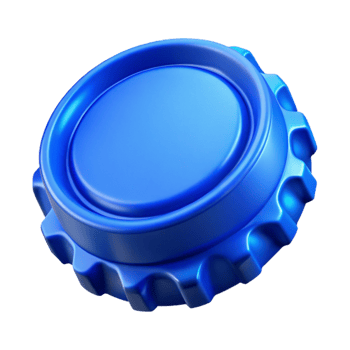 magnificent artistic Plastic Bottle Cap Blue Isolated original png