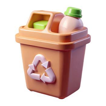 stunning minimalist Plastic Bottle Recycling Bin Isolated exclusive png