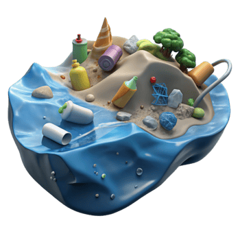 impressive creative Plastic Waste Floating in Ocean Isolated premium png