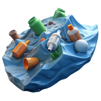 impressive creative Plastic Waste Floating in Ocean Isolated professional png