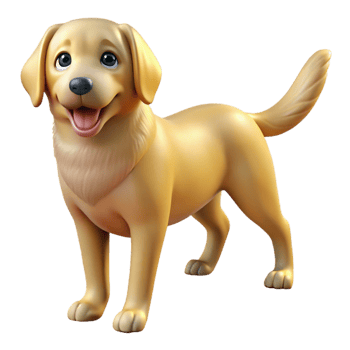 vibrant contemporary Playful Golden Retriever Cutout Isolated on Transparent Background exclusive png