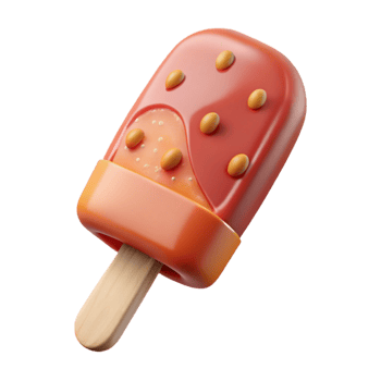 elegant abstract Popsicle Cutout with Fruit Chunks premium png
