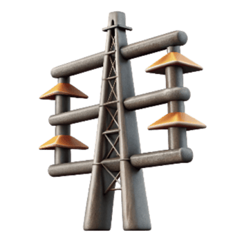 dramatic classic Power Lines High Voltage Silhouette Cutout png