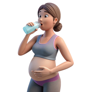 vibrant traditional Pregnant Woman Drinking Water Healthy Lifestyle Isolated premium png