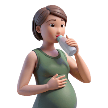 vibrant artistic Pregnant Woman Drinking Water Healthy Lifestyle Isolated original png