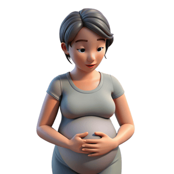 wonderful vintage Pregnant Woman Holding Belly Gentle Touch Isolated original png