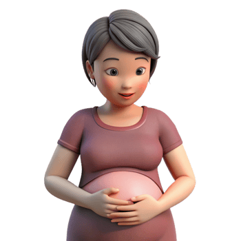 dramatic modern Pregnant Woman Holding Belly Gentle Touch Isolated exclusive png