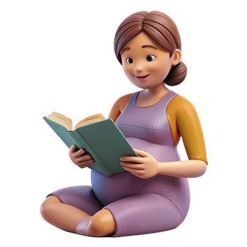 extraordinary abstract Pregnant Woman Reading Book Relaxation Time Cutout exclusive png