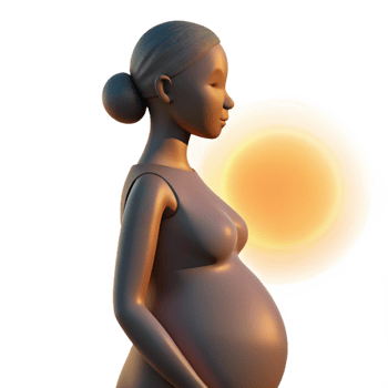 impressive traditional Pregnant Woman Silhouette Sunrise View Isolated exclusive png