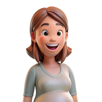 impressive modern Pregnant Woman Smiling Happy Expression Transparent Background professional png