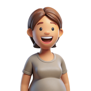 dramatic classic Pregnant Woman Smiling Happy Expression Transparent Background png