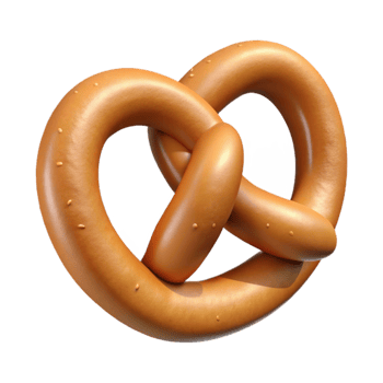 dramatic contemporary Pretzel Isolated on Transparent Background authentic png