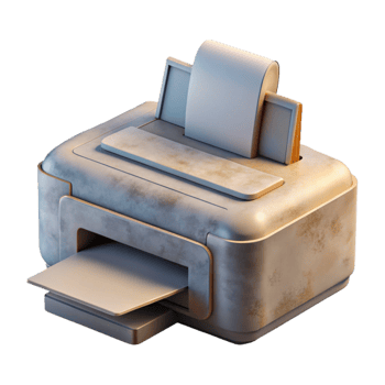 extraordinary artistic Printer Side View Transparent Background png