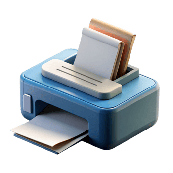magnificent vintage Printer with Paper Tray Open Transparent professional png