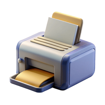 beautiful contemporary Printer with Paper Tray Open Transparent premium png