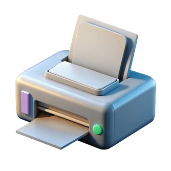 beautiful modern Printer with Paper Tray Open Transparent premium png