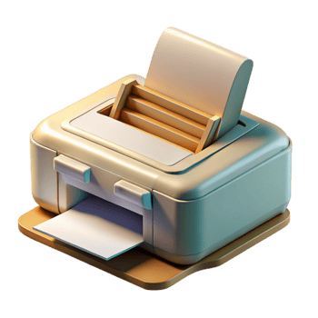 stunning minimalist Printer with Paper Tray Open Transparent original png