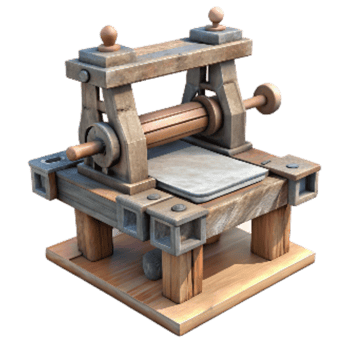elegant rustic Printing Press Antique Design Cutout professional png