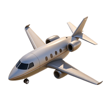 vibrant creative Private Jet Taking Off Angled View Transparent Background premium png