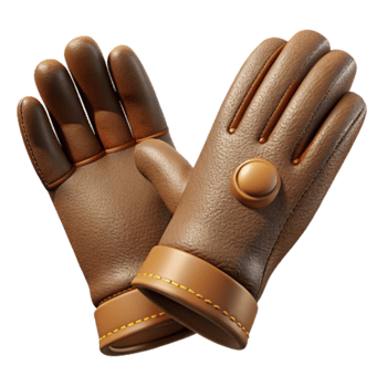 vibrant classic Protective Gloves Leather Brown Isolated high resolution png