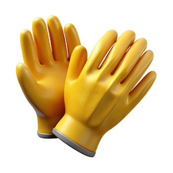 beautiful artistic Protective Gloves Yellow Rubber Isolated high quality png