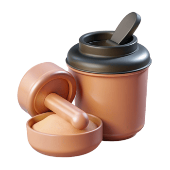serene artistic Protein Powder Scoop and Container Isolated authentic png