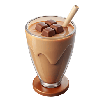 vibrant vintage Protein Shake Glass Chocolate Isolated Element premium png
