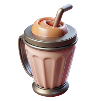 dramatic classic Protein Shake in Blender Isolated detailed png