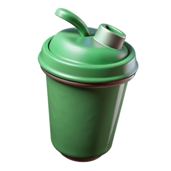 serene abstract Protein Shaker Bottle Green with Transparent Background high quality png