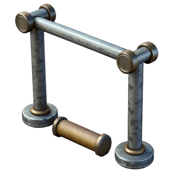 vibrant contemporary Pull Up Bar Steel Grip Isolated Element authentic png