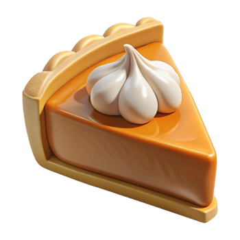vibrant creative Pumpkin Pie Slice with Whipped Cream Cutout original png
