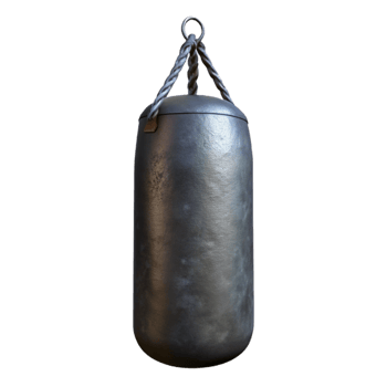 magnificent vintage Punching Bag Hanging Black Isolated Transparent Background premium png