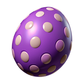 extraordinary modern Purple Easter Egg with Polka Dots Cutout Transparent Background genuine png