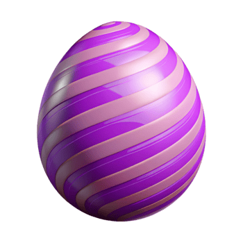 extraordinary vintage Purple Easter Egg with Polka Dots Cutout Transparent Background professional png