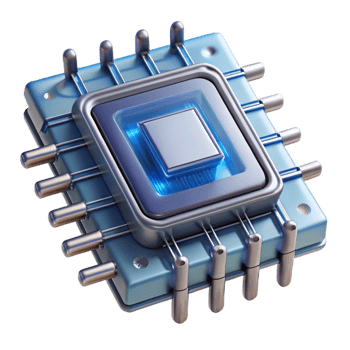 dramatic vintage Quantum Computer Processor with Complex Circuitry Transparent Cutout png