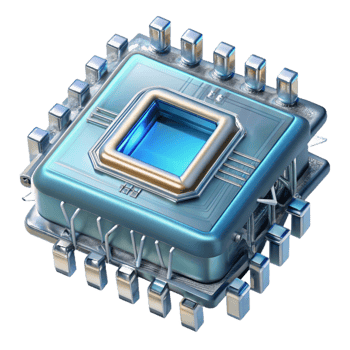 impressive abstract Quantum Computer Processor with Complex Circuitry Transparent Cutout original png