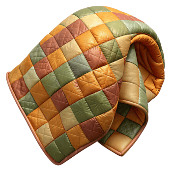 elegant contemporary Quilted Patchwork Blanket Warm Colors Transparent high resolution png