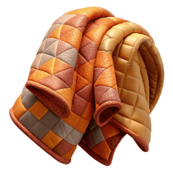 serene rustic Quilted Throw Blanket with Warm Colors Cutout original png