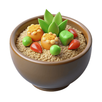 dramatic rustic Quinoa Bowl with Vegetables Cutout authentic png