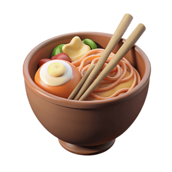 stunning traditional Ramen Bowl with Chopsticks Cutout authentic png