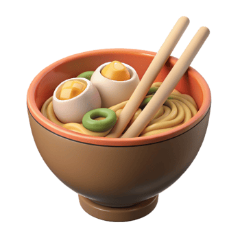 magnificent minimalist Ramen Bowl with Chopsticks Cutout exclusive png