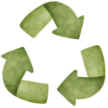 Green recycle symbol draw png