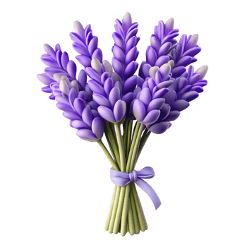 impressive minimalist Realistic Lavender Bouquet Isolated on Transparent Background exclusive png