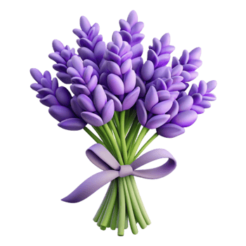 dramatic artistic Realistic Lavender Bouquet Isolated on Transparent Background premium png