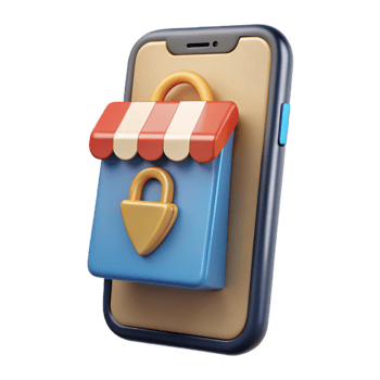 extraordinary minimalist Realistic Smartphone with Shopping App Cutout detailed png