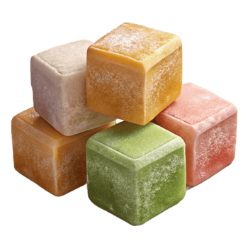 impressive contemporary Realistic Turkish Delight Sweets Assorted Colors Isolated premium png