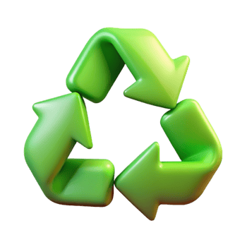beautiful minimalist Recycle Symbol Green Gradient Transparent Background original png
