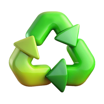 serene creative Recycle Symbol Green Gradient Transparent Background authentic png