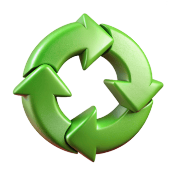 dramatic classic Recycling Arrows Green Circular Isolated original png